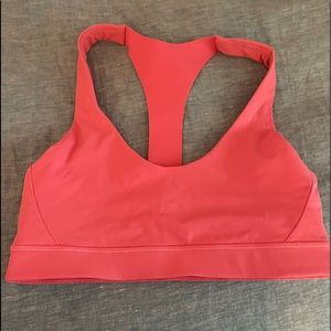 Pink Lululemon sports bra